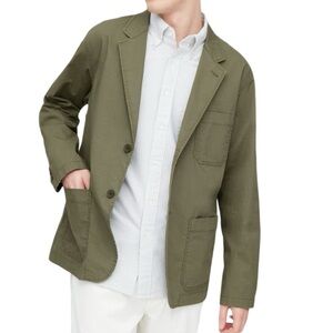 Uniqlo Light weight Green Khaki Casual Blazer Office Academia business casual